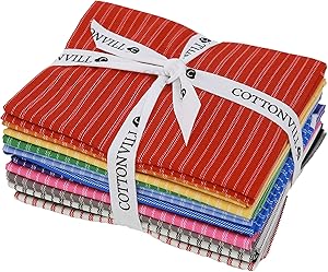 COTTONVILL EMANON Stripe Lazy Gingham 20COUNT Cotton Print Fabric (Quarter, A-Stripe)