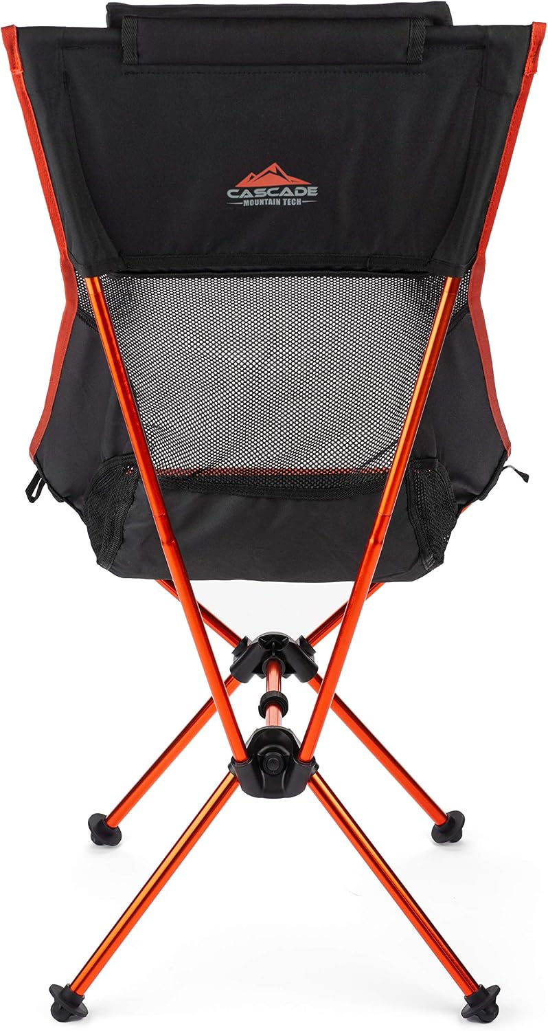 Cascade Ultralight Packable High-Back Chair Black/Gray camping chair