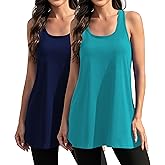 DYLH Workout Tank Tops Woman Racerback Long Tank Tops for Women Yoga Tops 2 Pack