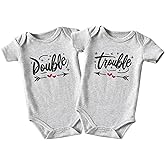 shlrzy Double Trouble Twins Baby Items Must Haves Twin infant Boy And Girl Newborn Outfits Matching Clothes