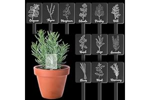 24Pcs Garden Herb Markers Acrylic Plant Label Signs 12 Styles Waterproof Plant Marker Reusable Garden Stake Tags Planted Herb
