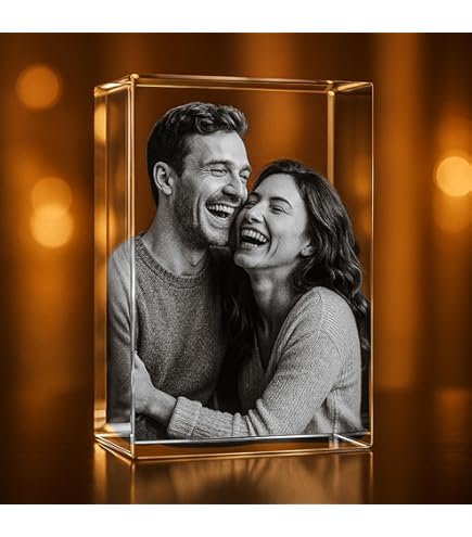 Amazon.com: 個性化3D 雕刻水晶照片,客製化3D 照片水晶,雷射照片蝕刻在