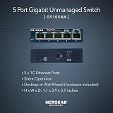 NETGEAR GS105 5 Port Gigabit Ethernet Switch Plug-and-Play Silent Desktop view 2
