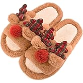 XIXITIAO Christmas Slippers Memory Foam Slippers for Women Warm House Slippers for Woman Cozy Fuzzy Bedroom Home Shoes for Indoor