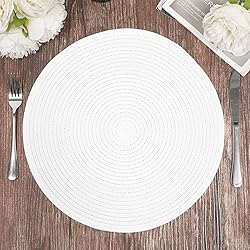 SHACOS Round Braided Placemats Set of 4 Washable