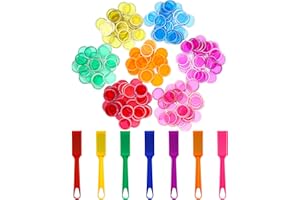 Sanwuta 7 Colors Magnetic Bingo Wands 200 Metal Translucent Chips Easy to Pick up Magnetic Bingo Chips Stem Kits for Science Learning Counting Family Game Night Activities