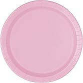 Unique Lovely Pink Solid Round Dinner Plates - Vibrant 9" (Pack of 16) - Sturdy & Stylish - Perfect for Birthdays, Showers & Celebrations