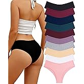 Sth Big 10 Pack Womens Cotton Underwear Sexy Stretch V-Waist Ladies Bikini Panties Low Rise Cotton Cheeky Hipster S-XXL