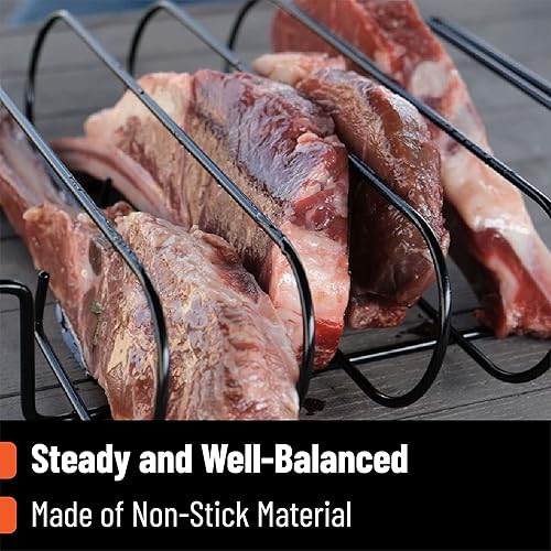 UNCO- Stainless Steel Rib Rack, Holds Up to Full Racks of Ribs