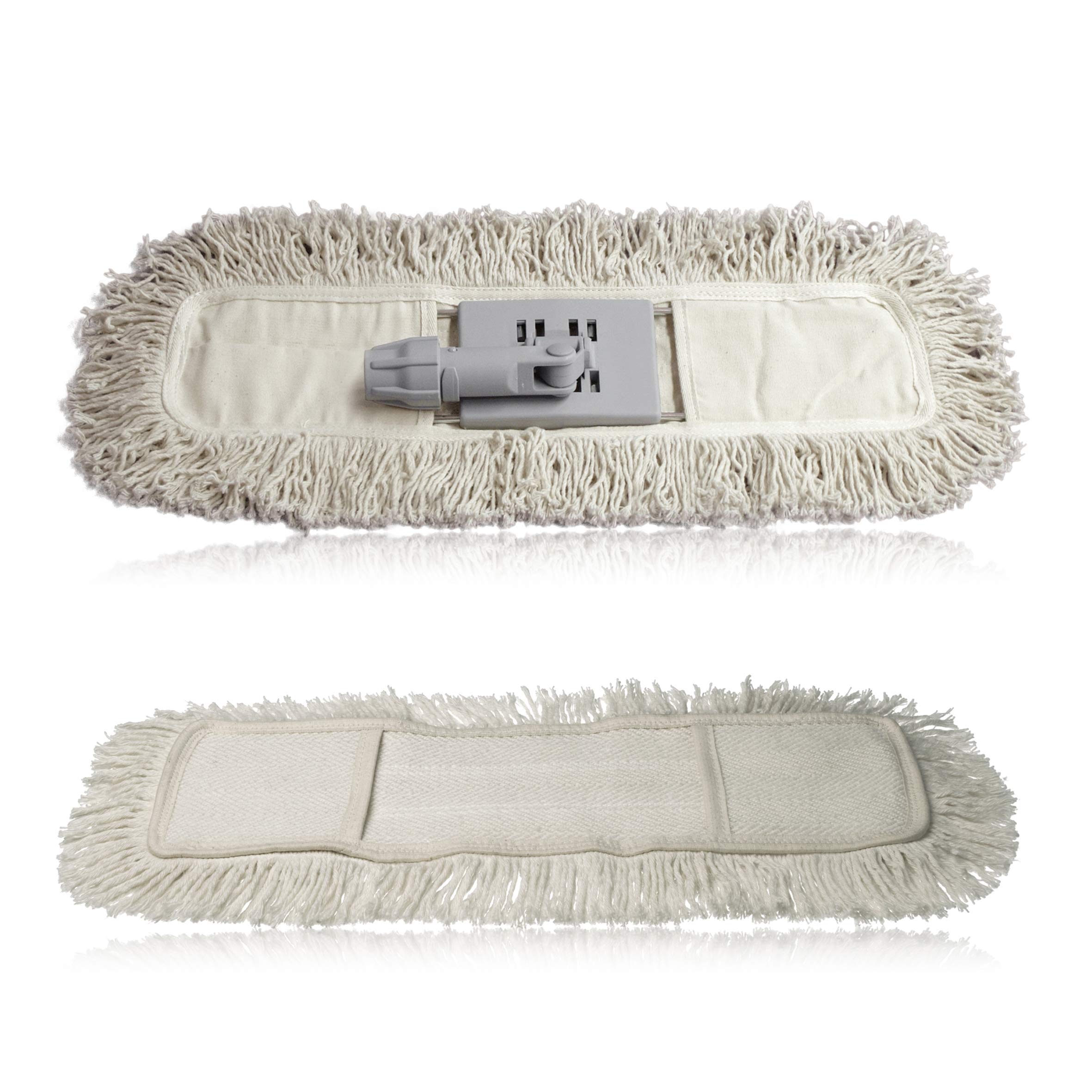 40 cm Cotton Broom + 1 Refill. Fringed broom. Universal Attack for Any Handle. Parquet, dust broom. Cotton Dust Mop.