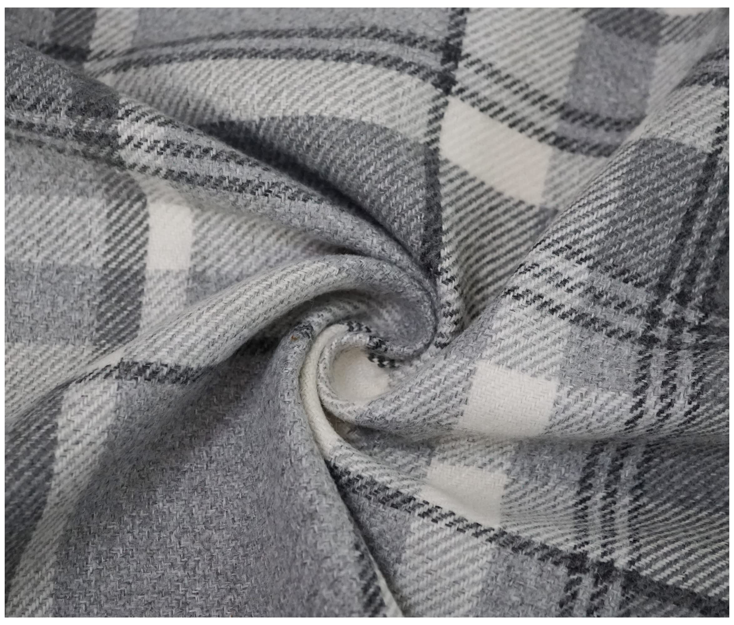 Skye Balmoral Thick Wool Effect Tartan Upholstery Curtain Fabric Sofa Plaid Fabric (300 x 140cm (3 Metre), Dove Grey)