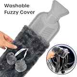 Volila Long Hot Water Bottle 2L with Fluffy Cover Grey 72cm view 3
