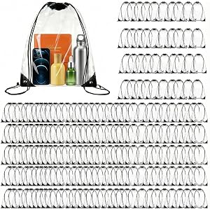150 Pcs Clear Drawstring Backpacks Bulk Stadium Approved Bags for Men Women Gym Sport Event Security (150)