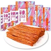 JTEDZI Latiao Spicy Strips 5 Packs Latiao Spicy Gluten Classic Chinese Special Snack Food, Vegan, 辣条, 大面筋, 68g/2.39 Ounces per Pack (Pack of 5)