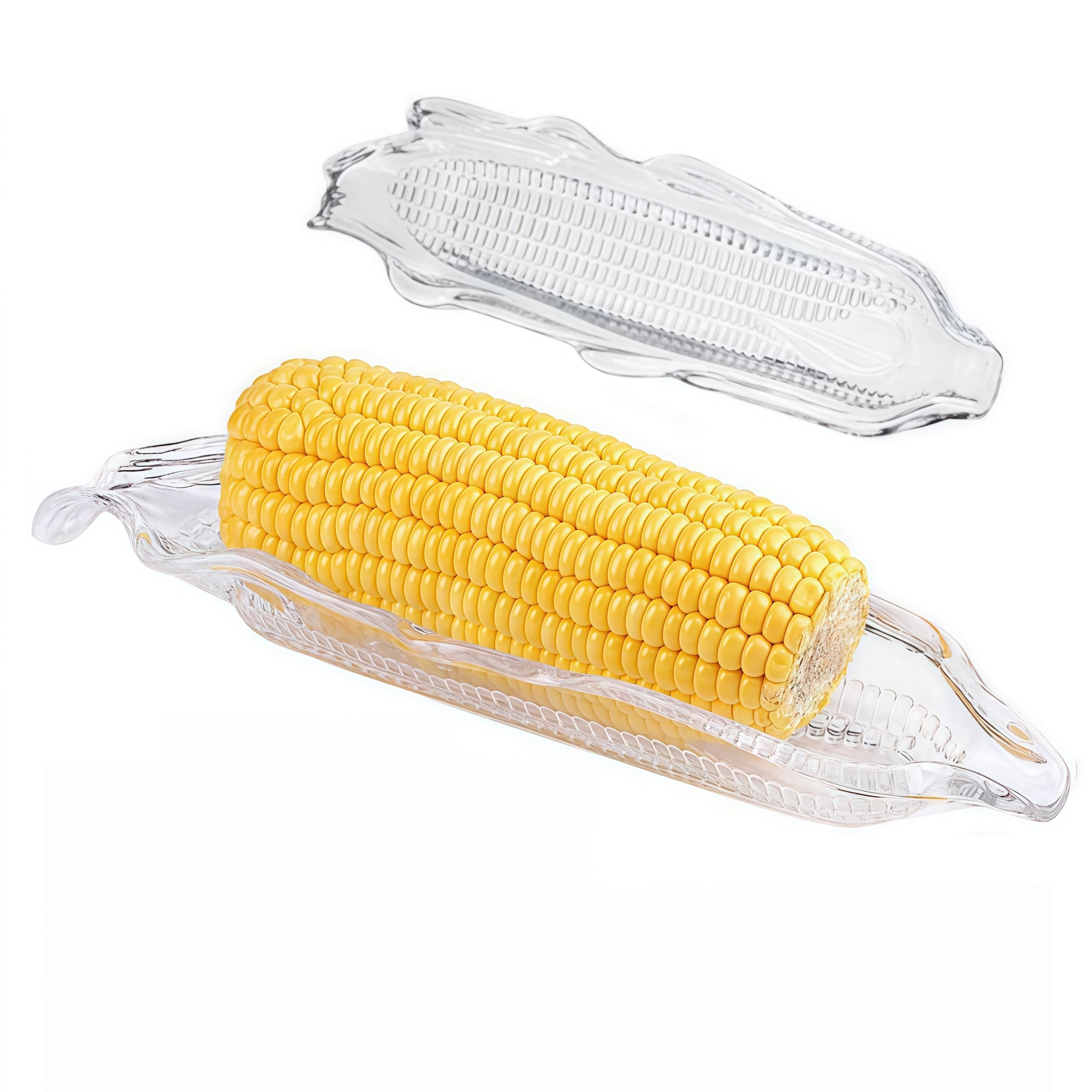 Corn Tray, Bbq Transparent Corn Dish, Family Barbecue Tool, Corn Holders Skewers Trays Storage Container Party Dinnerware Sets 4pcs Loopunk