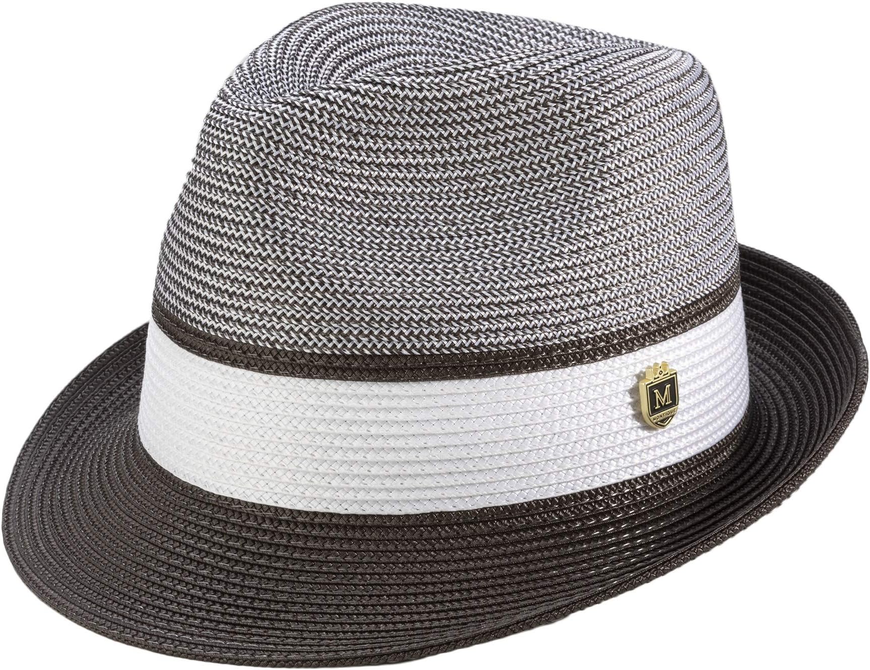 MONTIQUE Men's Braided Two Tone Pinch Fedora Hat H22