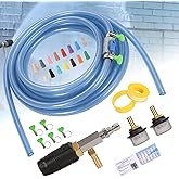 Adjustable Long Range Soft Wash Injection Nozzle Kit for Pressure Washer, Downstream Chemical Sprayer System, 4-4.5 GPM 2500-4000 PSI, 18FT Hose with 1/4" QC, For House Washing &amp; High Reach Cleaning