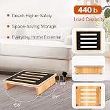 StrongTek One Step Stool Natural Wood 440 lb Capacity Non-Slip Surface view 2
