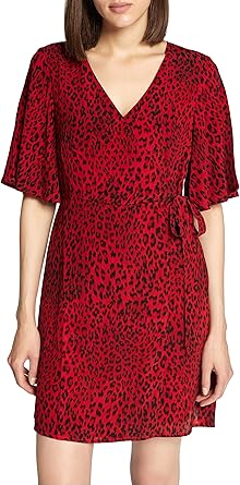 red wrap dress amazon