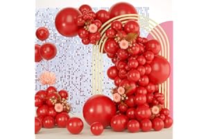 Freechase Red Latex Balloons - Red Party Balloons 139 Different Sizes 5/10/12/18 Inch, Red Balloon Garland Kit for Birthdays, Graduation, Baby Shower, Wedding, and Bachelorette Party Balloons