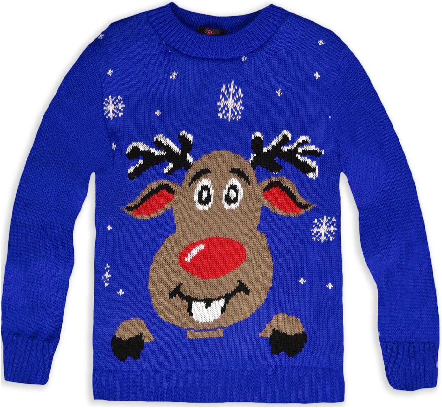 NEW CHILDREN KIDS UNISEX BOY GIRL REINDEER CHRISTMAS JUMPER SWEATER UK