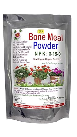 TSR Organic Fertilisers & Pesticides Bone Meal Powder -Manure for All Indoor Outdoor Potted Flowering, 850 g
