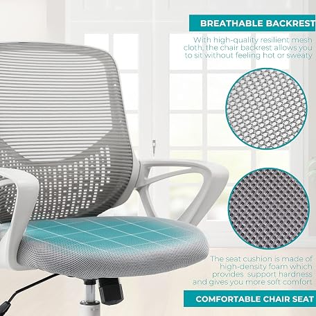 Mua Office Chair, Ergonomic Home Desk Chair Mid Back Mesh Chair Rolling ...