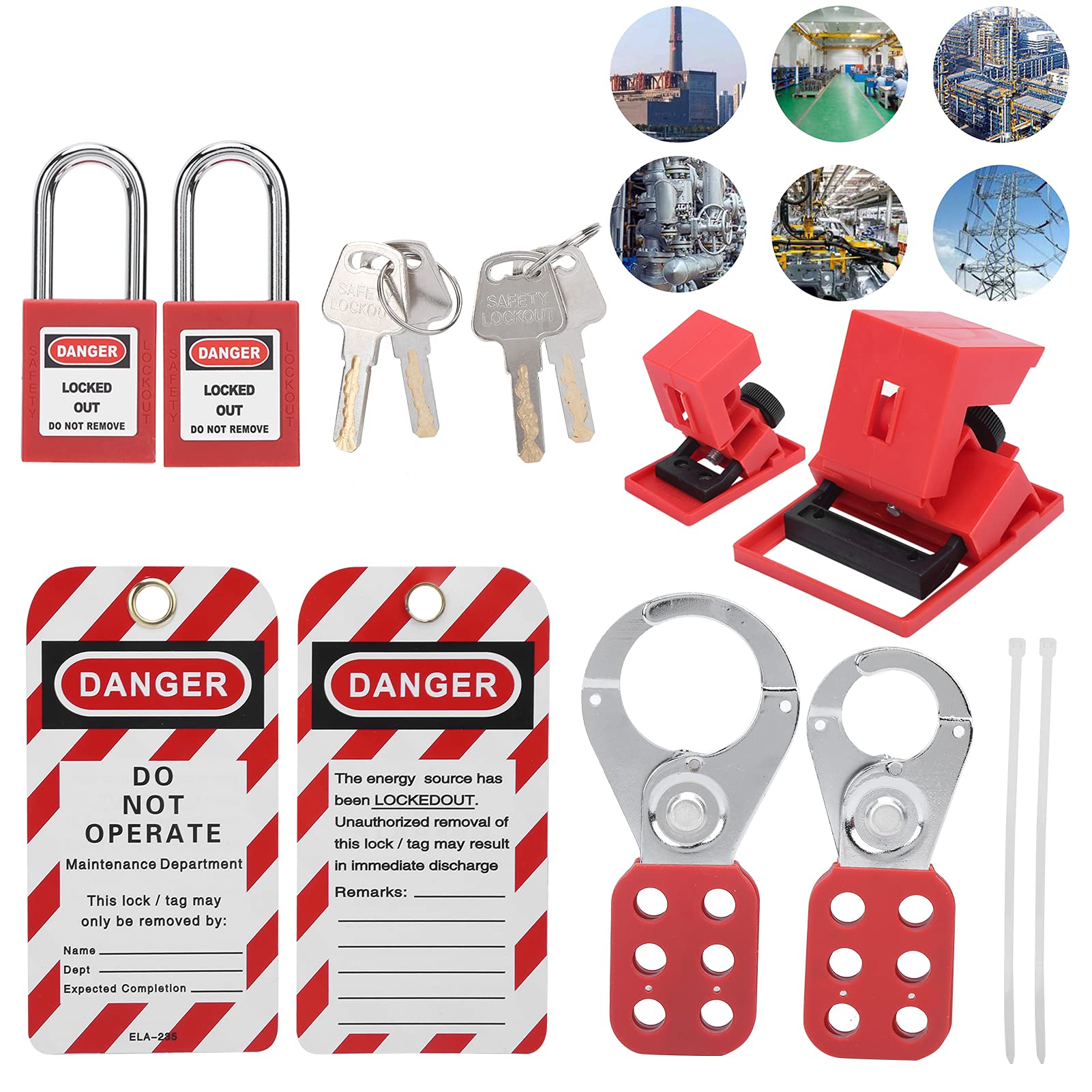 Lockout Locks, Lockout Hasp Kit Practical Electrical Safety Durable Multifunctional for Lock Out Tag Out Stations