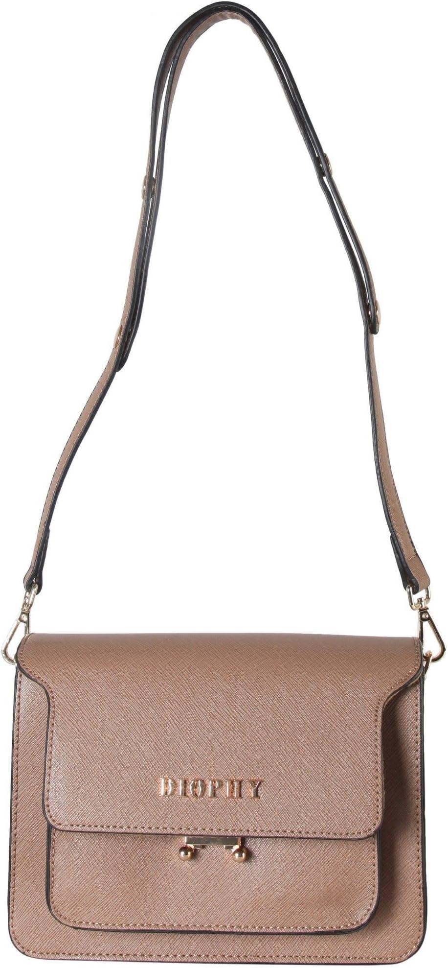 Diophy PU Leather Front Metal Logo Multi Spaced Cross Body Handbag Womens Purse GS-3793 SZ-3793