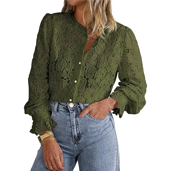 BTFBM Long Sleeve Lace Blouses for Women 2025 Spring Dressy