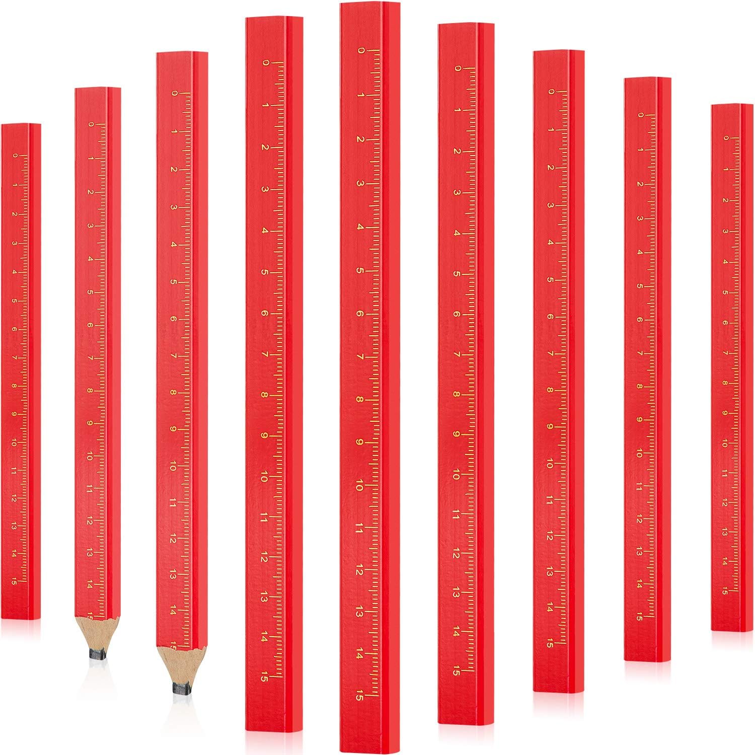 20 Pieces Flat Wood Carpenter Pencil Wood Cased Pencil Construction