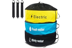 Inseknm RV Hose Storage, 3-Pack RV Hose Storage Bag with Waterproof RV Hose Storage, RV Accessories Bag, RV Utility Bag, RV Hose Bag for Fresh/Black Water Hoses, Electrical Cords and RV Accessories