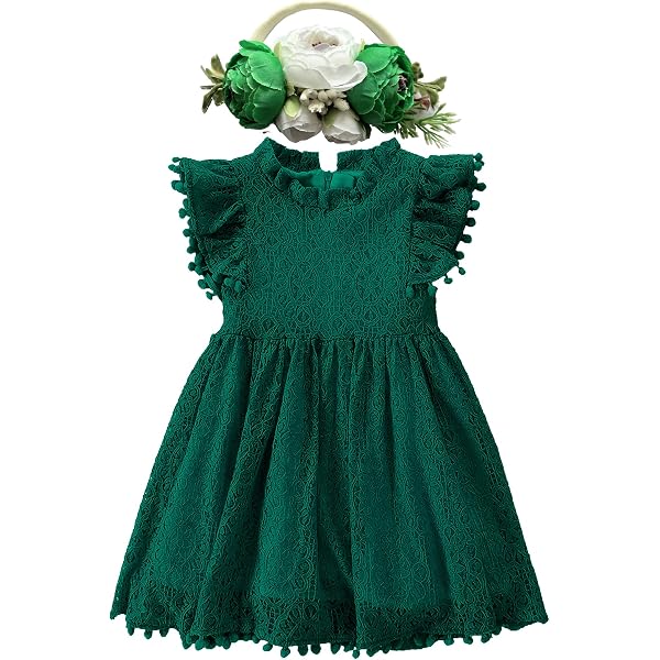 green emerald velvet dress The Sienna A-line Vintage Sage Green Flower Girl Lace Dress – Nicolette's  Couture main image 0