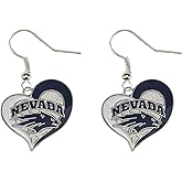 aminco NCAA womens Swirl Heart Earrings