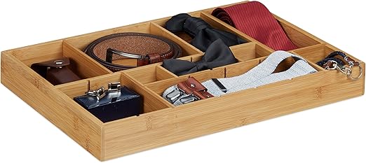 Amazon Com Relaxdays Bamboo Drawer Organizer 5 X 45 X 32 Cm
