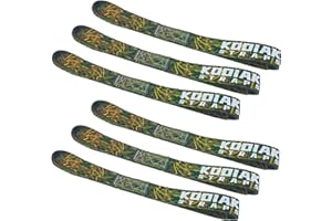 Soft Loop Tie Down Straps - 1.5 x 18 inches- 10,000 lb Load Capacity - Camo 6 Pack - Loops for Securing ATV, UTV, Motorcycles, Scooters, Dirt Bikes, Lawn & Garden Equipment by KODIAK STRAPS