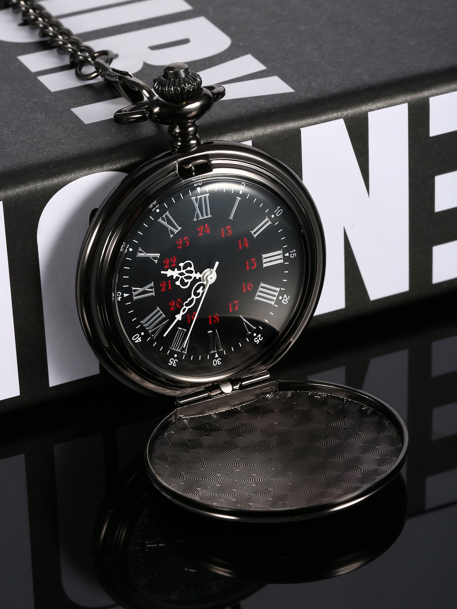 Hicarer Pocket Watch Gift for Son-Never Forget That, I Love You, Love Mom-from Mother to Son Pocket Watch with Chain