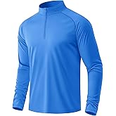 MAGCOMSEN Men's Long Sleeve Sun Shirts UPF 50+ Tees 1/4 Zip Up Fishing Running Rash Guard T-Shirts Outdoor Shirt