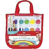 Faber-Castell Learn to Watercolor Set - Complete Watercolor Paint and Paper Beginner Set - Washable Paint Set for Kids