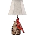 AHS Lighting L2800RD-UP1 Living Dinning Room Bedroom and Office Accent Lamp with Shade, 13", Two Cardinals