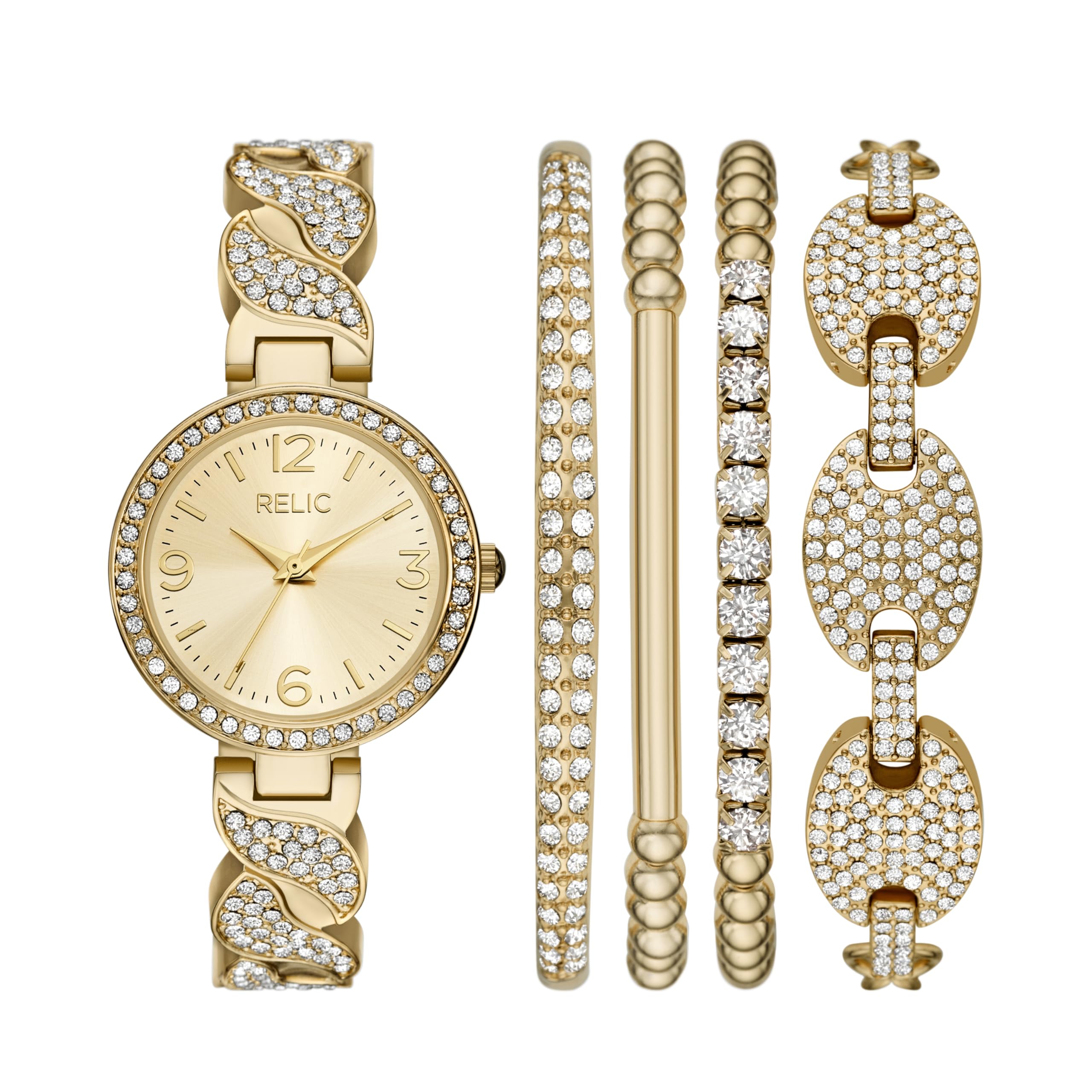 Relic by Fossil Women's Glitz Three-Hand Gold-Tone