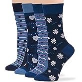 7BigStars Women Viscose From Bamboo Dress Socks, Solid Patterned Crew Fit, 4 Pairs Breathable Seamless for Work Daily Wear