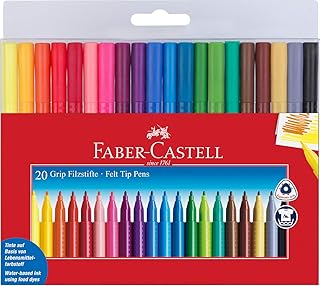 Faber-Castell 155320 - Fasermaler GRIP Colour Marker, 20er Etui