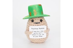 PRIMO LINES St Patricks Day Decorations Positive Potato Knitted Crochet Plush 2.75in Saint Patricks Day Decorations Irish Shamrock Hat St Patrick's Day Decorations St Patricks Day Accessories Home Decor For Table