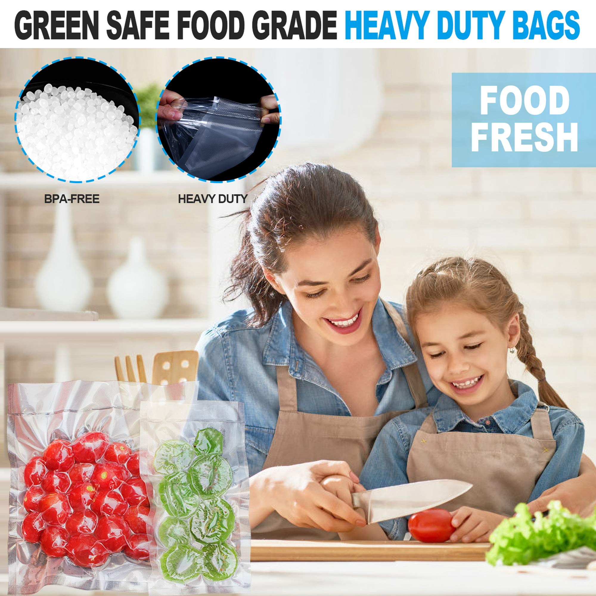 2.7×4 Inch/7x10cm Mini Vacuum Sealer Bags,Small Precut Food Storage Bag,Seal Meal Snack Fruit Nut,Boil Steam Heat Freeze,Commercial Grade Heavy Duty Sealable Bags(100PCS, Transparent)