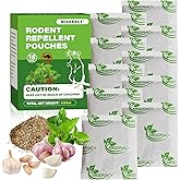 Rodent Repellent Pouches, 10Pcs Peppermint Oil to Repel Mice and Rats, Mouse Repelling Packs, Natural Rat Deterrent, Indoor & Outdoor Use, Use at Home, RVs, Cars, Family & Pet Safe