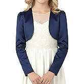BlackButterfly Kids Satin Long Sleeve Bolero Childrens Girls Shrug