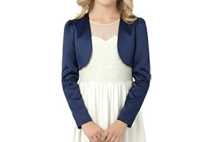 BlackButterfly Kids Satin Long Sleeve Bolero Childrens Girls Shrug