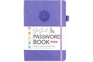 GoGirl Password Book with Alphabetical tabs – Internet Address & Password Keeper Logbook for Password Organization, Journal N