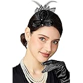 BABEYOND Fascinator Hair Clip for Women - Tea Party Kentucky Elegant Chic Mesh Feather Flower Bridal Wedding Headpiece